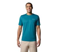 Columbia Men's Hike Crew, Technical Short Sleeve T-Shirt, River Blue Heather, S