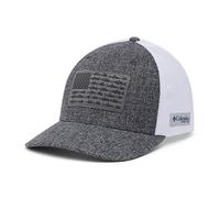 Columbia Mesh Ball Cap-High PFG-Gorra de Malla con Bandera de Peces, Grill Heather/White/US Fish Flag, S-M Unisex Adulto