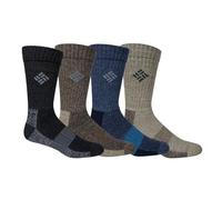 Columbia Moisture Control Crew Calcetín Casual, Negro Marrón Surtido, XL (Pack de 4) para Hombre