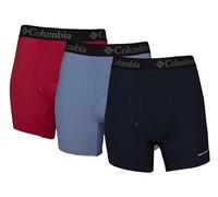Columbia Omni Freeze Zero Boxer Brief 3 Pack Ropa Interior de Hombres, Rojo montaña/Piedra Azul/Azul Marino, L (Pack de 3)