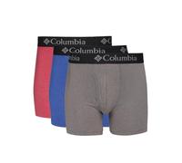 Columbia Calzoncillos Tipo bóxer elásticos de algodón para Hombre, Paquete de 3, Rojo/Azul/Gris, Talla M