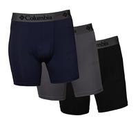 Columbia Paquete de 3 calzoncillos tipo bóxer de poliéster elástico, Azul marino/gris/negro, XXX-Large