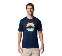 Columbia Path Lake Graphic Tee II - Camiseta de manga corta para hombre, Collegiate Navy, Circular Linescape, M