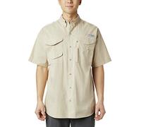 Columbia PFG Bonehead™ - Camisa de Manga Corta para Hombre de Talla Grande, Color Crema Fossil, 4X
