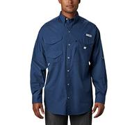 Columbia PFG Bonehead - Camisa de Pesca de Manga Corta para Hombre, 100% algodón, Negro carbón, S
