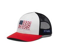 Columbia PFG Fish Flag Mesh Snap Back Tapa, Blanco/Collegiate Navy/Red Spark, Talla única Unisex Adulto