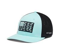 Columbia PFG-Gorra de Malla con Bandera de pez, Gulf Stream/Black/Offshore Slam Flag, L-XL Unisex Adulto