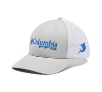 Columbia Gorra de Bola de Malla PFG, Gris frío/Blanco/Azul Intenso/Marlin, S-M Unisex Adulto