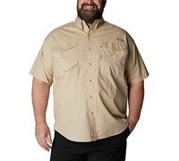 Columbia PFG Short Sleeve Shirt Bonehead-Camisa de Manga Corta, Hombre, fósil, 2X-Tall