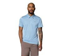 Columbia Polo de Senderismo para Hombre, Color Azul Ondulado, Talla S