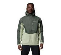Columbia Pouring Adventure 3 Jacket, Chaqueta impermeable para la lluvia Hombre, Greenscape/Safari, S