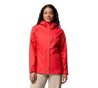 Columbia Pouring Adventure 3 - Chaqueta impermeable para mujer, color rojo amapola, talla S