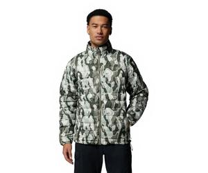 Columbia Powder Lite 2 - Chaqueta estampada para hombre, chaqueta acolchada, estampado de árbol verde piedra, talla L