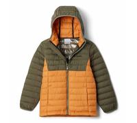 Columbia Powder Lite 2 Hooded Jacket Chaqueta Acolchada con Capucha, Sunstone/Stone Green, 152 para Niños