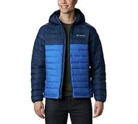 Columbia Powder Lite Hooded Jacket, Chaqueta Acolchada Con Capucha Hombre, Bright Indigo/Collegiate Navy, XXL