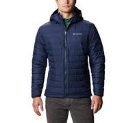 Columbia Powder Lite Hooded Jacket, Chaqueta Acolchada Con Capucha Hombre, Collegiate Navy, XL