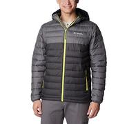 Columbia Powder Lite Hooded Jacket, Chaqueta Acolchada Con Capucha Hombre, Shark/City Grey, S