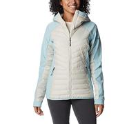 Columbia Powder Lite Hybrid Chaqueta con Capucha para Mujer, Dark Stone, Aqua Haze, S