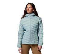 Columbia Powder Pass 3 Hybrid - Chaqueta con capucha para mujer, chaqueta acolchada con capucha, azul aplastado/azul eterno, talla L