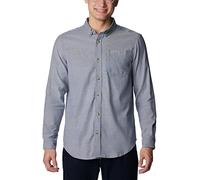 Columbia Rapid Rivers II - Camisa de Manga Larga para Hombre, Dark Mountain Oxford, Talla M