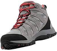 COLUMBIA Redmond Iii Mid Wp Wmns Steam, Red Cora - Zapatilla para senderismo trekking - Gris/Negro - EU 8