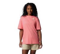 Columbia Rolling Bend Graphic - Camiseta de Gran tamaño para Mujer, Alpenglow/Floral Fun, XS