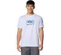 Columbia - Ropa de senderismo - Ice Lake II SS Tee White, Peak Direction - Talla M - Blanco Blanco M