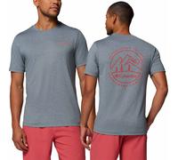Columbia - Ropa de senderismo - Parsons Point SS Back Graphic Tee City Grey Heather Linear Peaks - Talla L - Gris Gris L