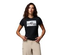 Columbia Ruby Springs Graphic - Camiseta de Manga Corta Ajustada de Manga Corta para Mujer, diseño de Paisaje Lunar Negro, Talla L