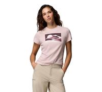 Columbia Ruby Springs Graphic - Camiseta de Manga Corta Ajustada de Manga Corta para Mujer, diseño de Paisaje Lunar, Color Rosa Mineral, Talla XL