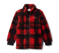 Columbia Rugged Ridge 2 - Chaqueta Sherpa estampada con cremallera completa, forro polar Sherpa con cremallera completa, color rojo vela omblur tonal, XXS