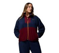 Columbia Sequoia Grove - Chaqueta de forro polar con cremallera completa para mujer, color azul marino universitario, vino rico, azúcar de arce, talla L
