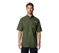 Columbia Sharptail - Camisa de manga corta para hombre, color verde excedente/camuflaje Timberwoods, talla M