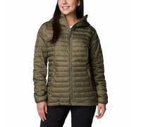 Columbia Silver Falls 2 - Chaqueta con capucha para mujer, color verde piedra, talla XL