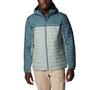 Columbia Silver Falls Hooded Jacket, Chaqueta Acolchada Con Capucha para Hombre, Niagara/Metal, Talla L