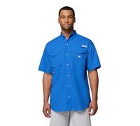 Columbia Standard Bonehead - Camisa de Trabajo de Manga Corta para Hombre, cómoda y Transpirable, Color Azul Vivo, Talla XL
