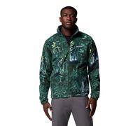 Columbia Steens Mountain - Chaqueta estampada para hombre, chaqueta de forro polar con cremallera completa, diseño de bosque lluvioso, talla S