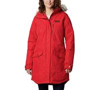 Columbia Suttle Mountain - Chaqueta larga aislante para mujer, color lirio rojo, talla S