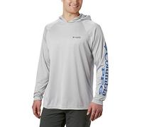 Columbia Terminal Tackle Sudadera con Capucha para Hombre, Hombre, 1536171, Cool Grey, Vivid Blue Logo, Extra-Large