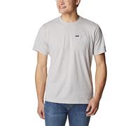 Columbia Thistletown Hills - Camiseta de Manga Corta para Hombre con Bolsillo, Gris Jaspeado (Columbia Grey Heather), L