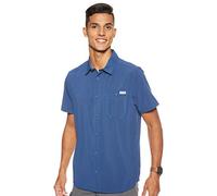 Columbia Triple Canyon Solid Short Sleeve Shirt Camiseta de Senderismo Manga Corta, Hombre, Azul (Carbon), S