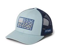 Columbia Unisex Unisex PFG Fish Flag Mesh Snap Back Hat, Crushed Blue/Carbon/Fish Flag, One Size