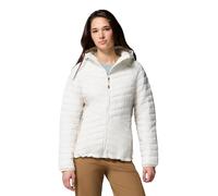 Columbia Women's Powder Pass 3 Hybrid Hooded Jacket, Hooded Puffer Jacket, Sea Salt/Dark Stone, Large