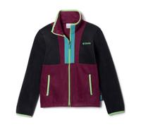 Columbia Youth Back Bowl 2 - Chaqueta de forro polar con cremallera completa, color negro, mora mariona/verde azulado, talla XXS