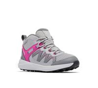 Columbia Youth Unisex Peakfreak Rush Mid Waterproof, Waterproof Mid Rise Trekking and Hiking Boots, Ti Grey Steel/Wild Fuchsia, 13