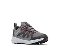Columbia Youth Unisex Peakfreak Rush Waterproof, Waterproof Low Rise Trekking and Hiking Shoes, TI Grey Steel/Mountain Red, 5