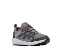 Columbia Youth Unisex Peakfreak Rush Waterproof, Waterproof Low Rise Trekking and Hiking Shoes, TI Grey Steel/Mountain Red, 4