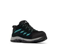 Columbia Women's Crestwood Waterproof, Waterproof Low Rise Trekking and Hiking Shoes, Black/Teal, 4