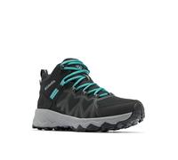 Columbia Women's Peakfreak 2 Mid Outdry, Waterproof Mid Rise Trekking and Hiking Boots, Black/Teal, 7.5