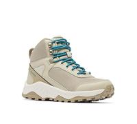 Columbia Zapatillas de senderismo impermeables Trailstorm Ascend Mid para mujer, Canvas Tan, River Blue, 9 Wide